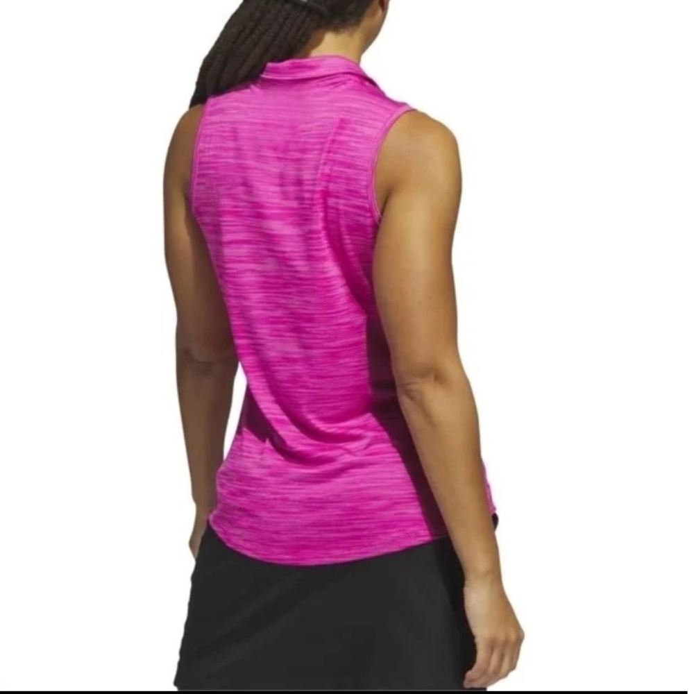 NWT Women's Adidas Spacedye Sleeveless Golf Polo - Picture 5 of 7